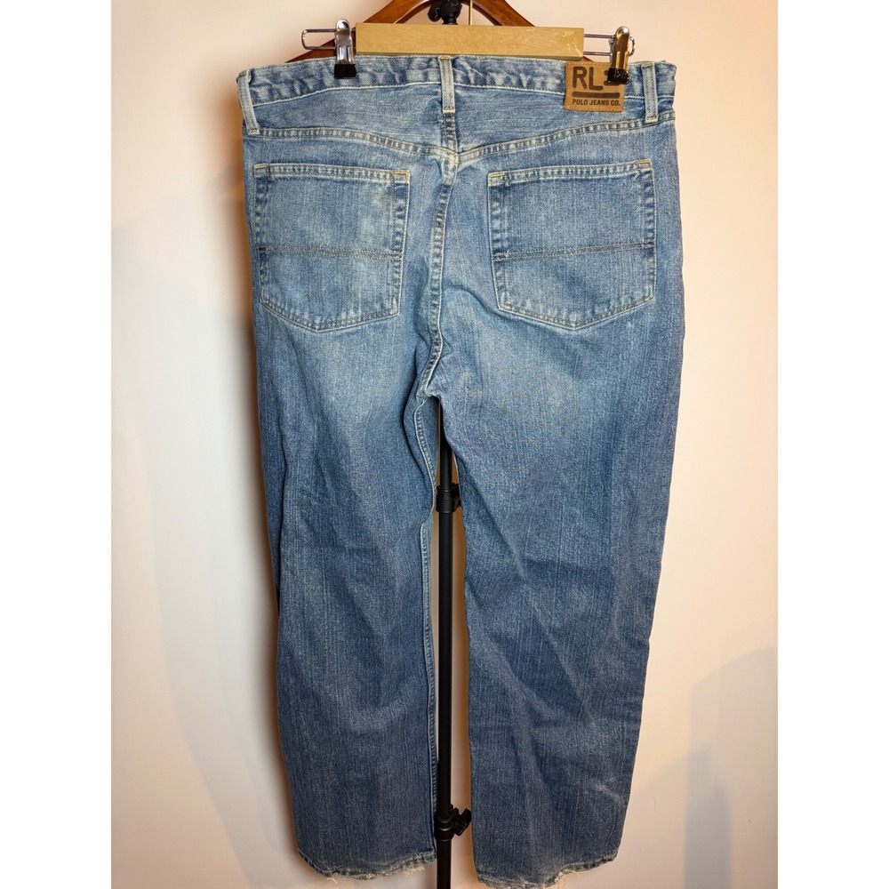 Polo Jeans Co Ralph Lauren Woodrow Mens 36x32 Blue Straight Leg Denim Jeans
